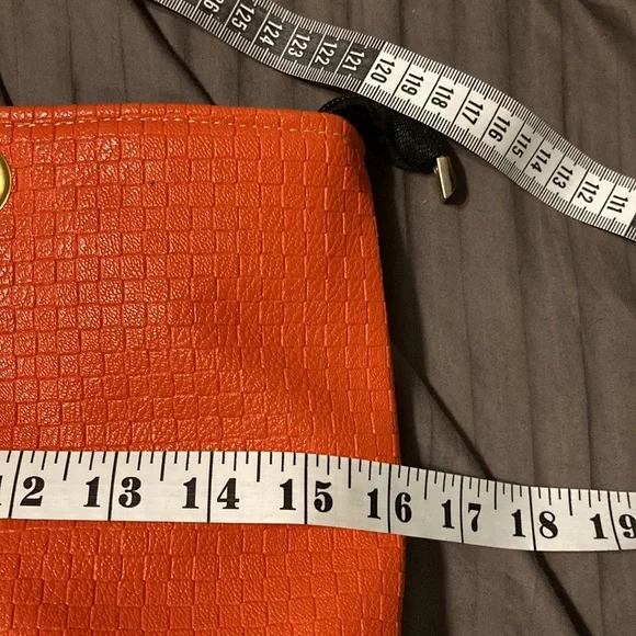 NEW NWOT Color Block Handbag Purse Textured Croc Alligator Orange, Black, Beige - Picture 14 of 15